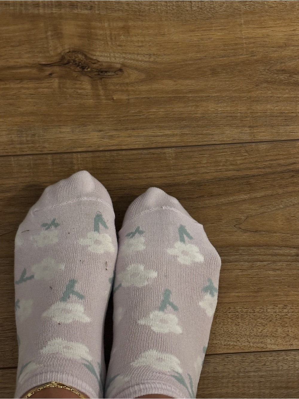 Light Lavender Floral Ankle Socks
